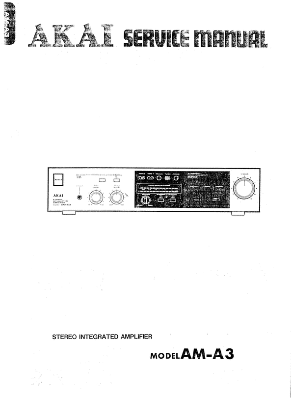 Product picture Akai AM-A3  , Amplifier , Original Service Manual