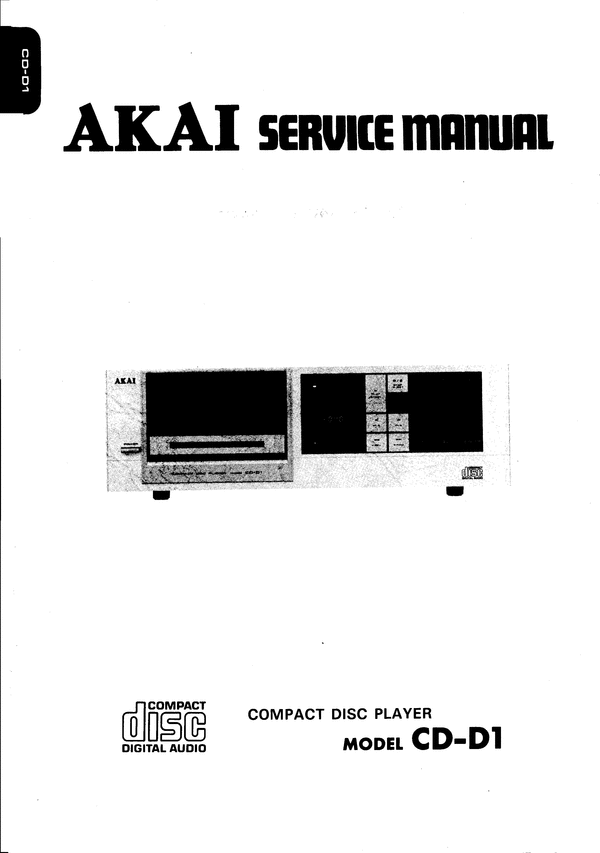 Product picture Akai CD-D1 , cd player , Original Service Manual