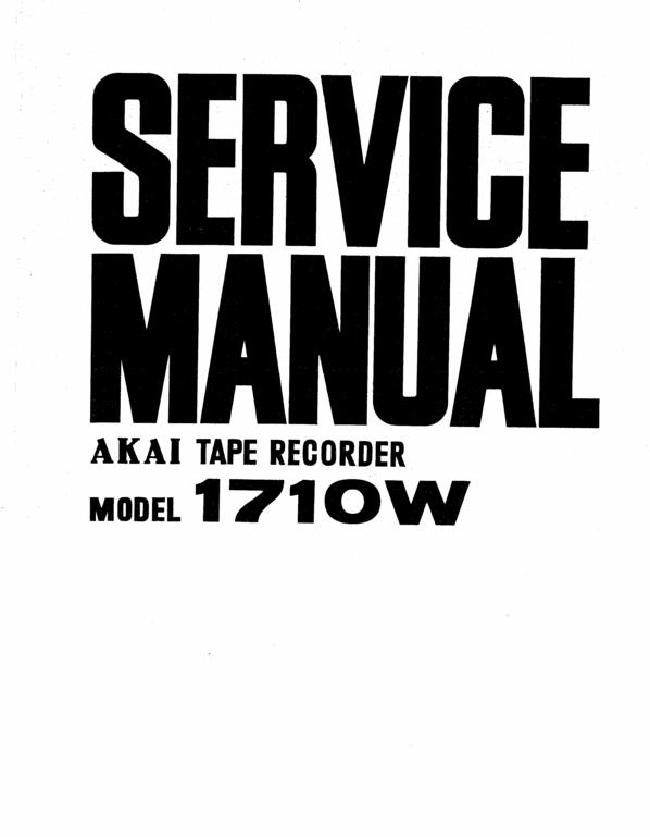 Product picture Akai 1710-W  reel to reel tape recorder Service Manual