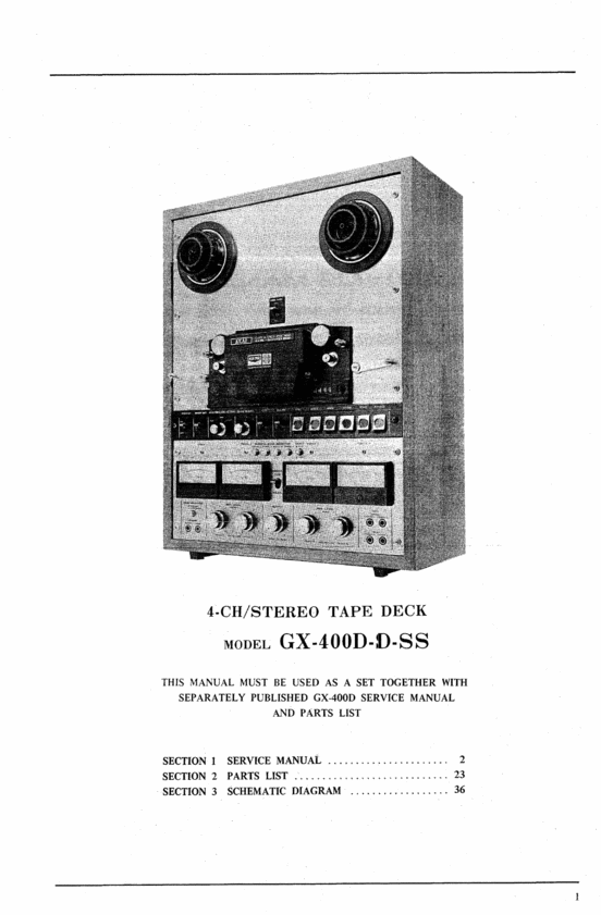 Product picture Akai GX-400D-SS reel tape recorder Service Manual