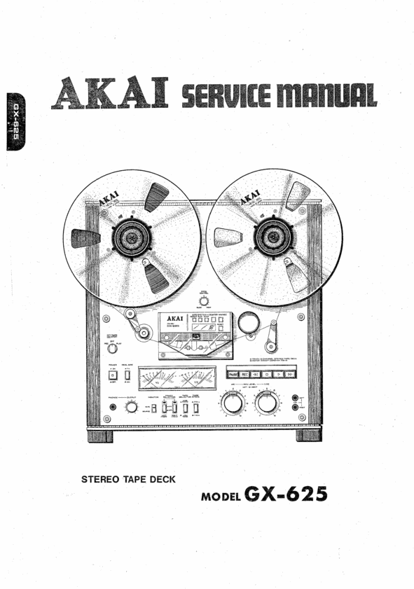Product picture Akai GX-625 reel tape recorder Service Manual