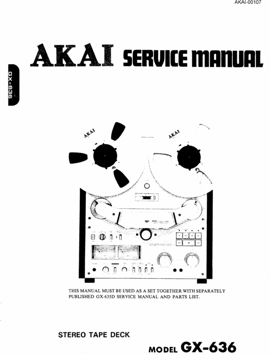 Product picture Akai GX-636   reel tape recorder Service Manual