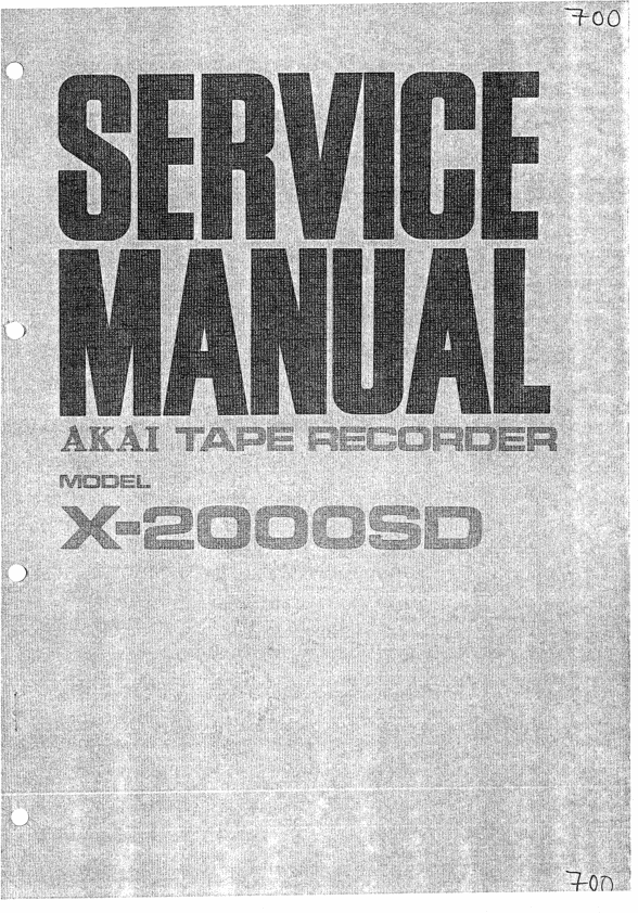 Product picture Akai X-2000SD  reel tape recorder Service Manual