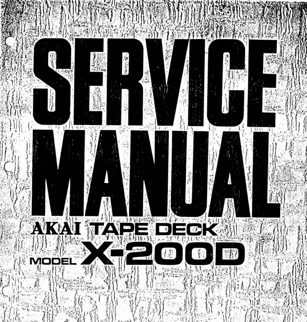 Product picture Akai X-200D reel tape recorder Service Manual
