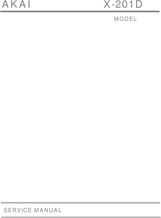 Product picture Akai X-201D reel tape recorder Service Manual