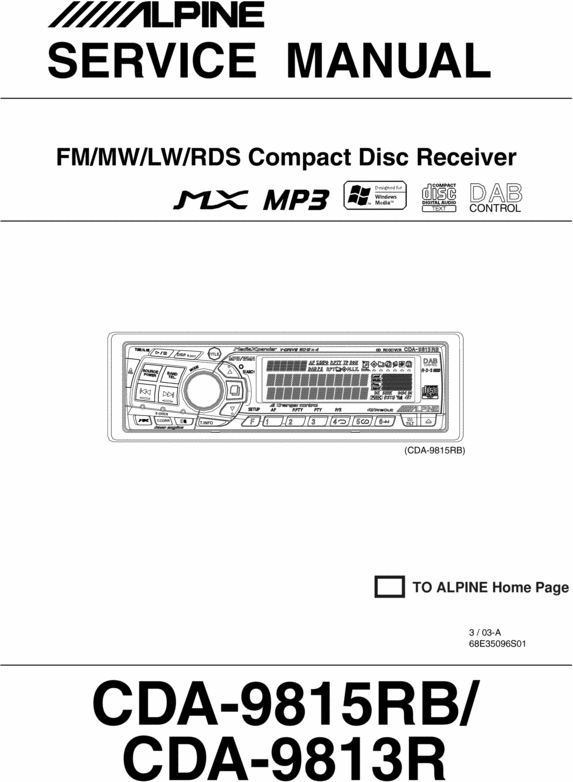 Product picture Alpine CDA-9815-RB  Service Manual