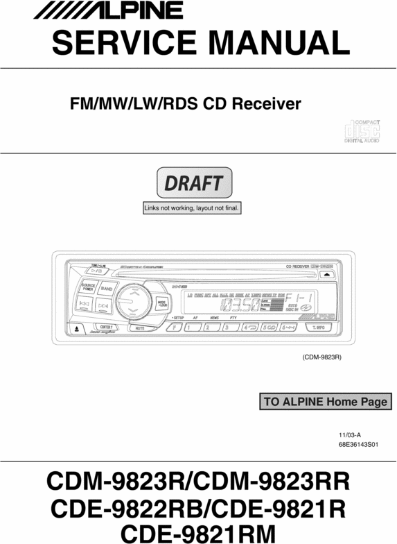 Product picture Alpine CDE-9821-R Service Manual