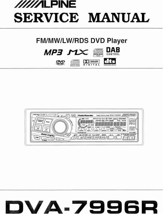 Product picture Alpine DVA-7996-R Service-Workshop Manual for repair