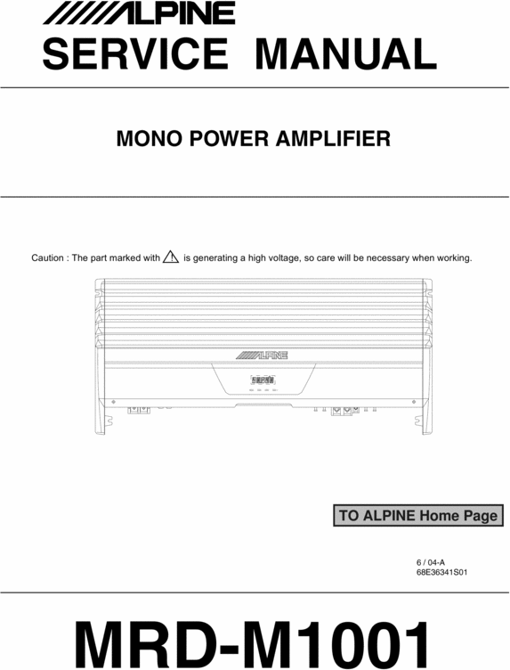 Product picture Alpine MRD-M-1001 Service Manual