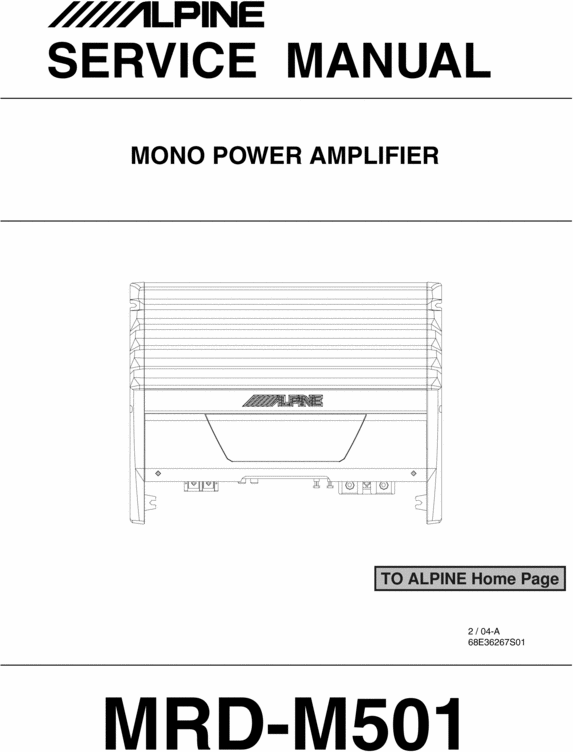 Product picture Alpine MRD-M-501 Service Manual