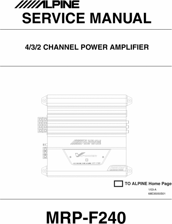 Product picture Alpine MRP-F-240 Service Manual