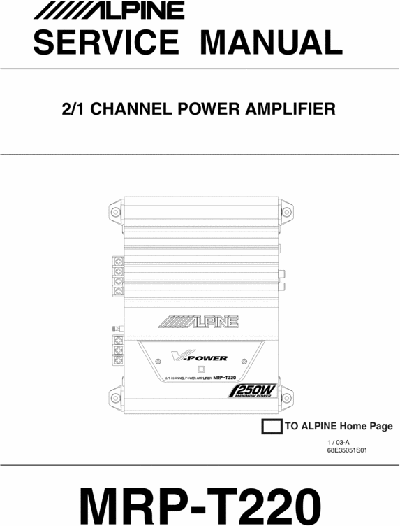Product picture Alpine MRP-T-220 Service Manual