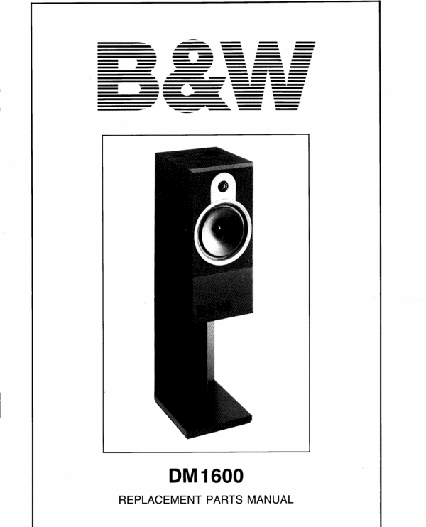 Product picture B&W DM-1600 Bowers & Wilkins , Service Manual