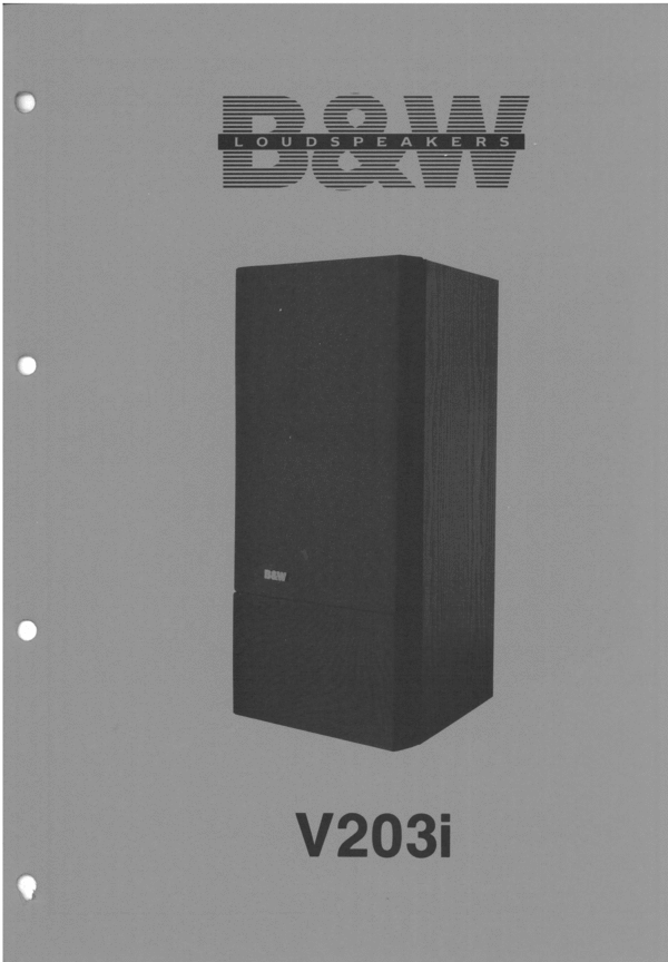 Product picture Bowers & Wilkins B&W-V203i  , Service Manual 