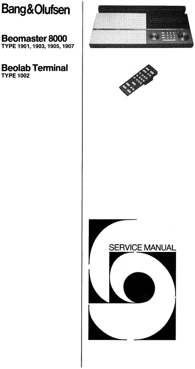 Product picture Bang & Olufsen Beomaster 8000  , Service Manual