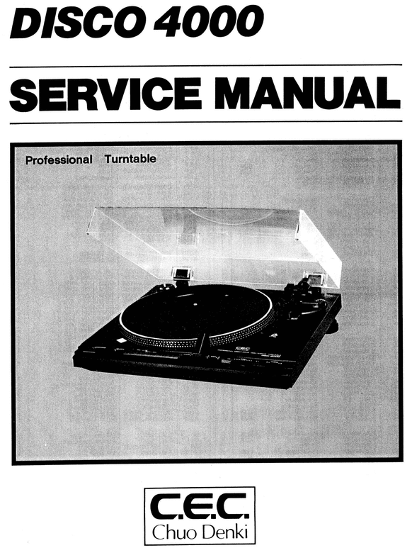 Product picture CEC 4000 Disco , professional turntable , Service Manual