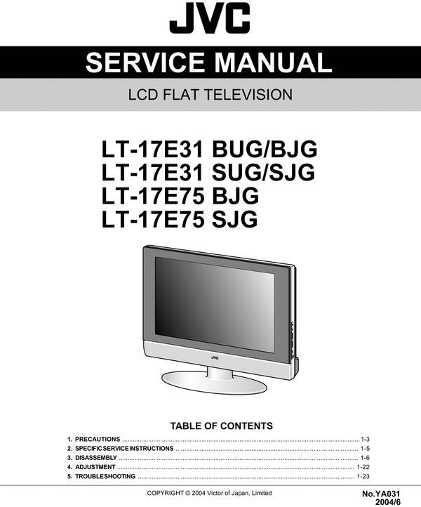 Product picture JVC  LT-17E31 , LT-17E75 , Service Manual & Schematics