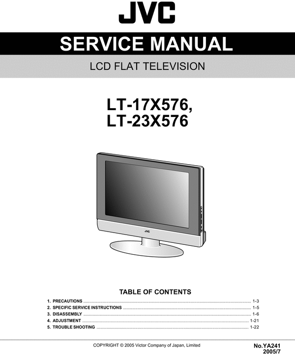 Product picture JVC  LT-17X576 , LT-23X576  , Service Manual & Schematics