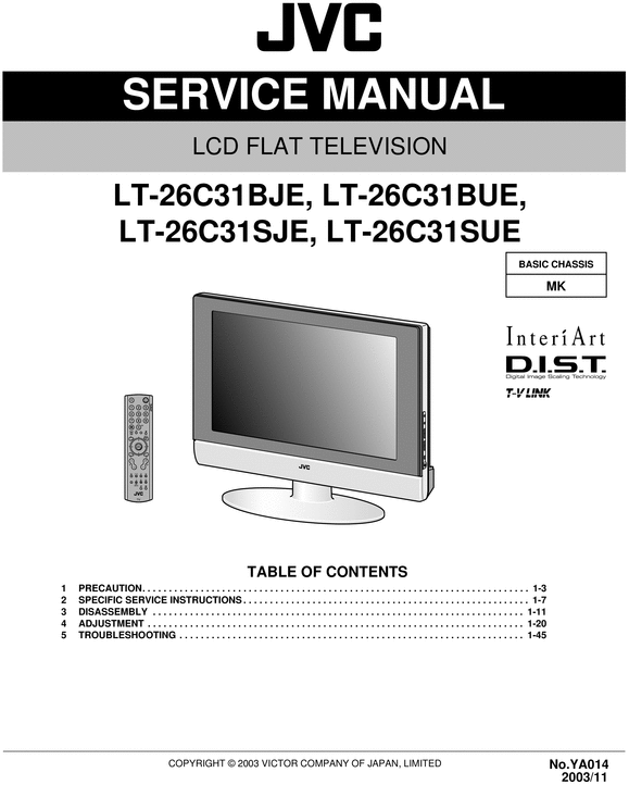 Product picture JVC  LT-26C31  , Service Manual & Schematics