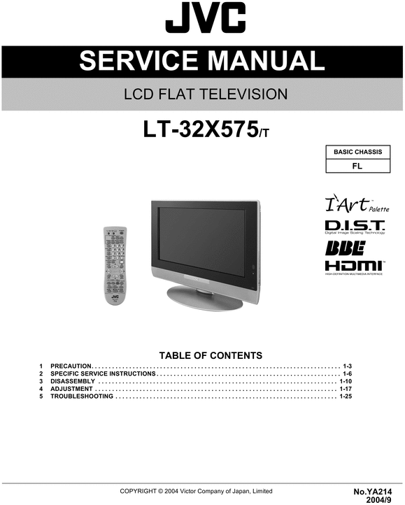 Product picture JVC  LT-32X575  , Service Manual & Schematics