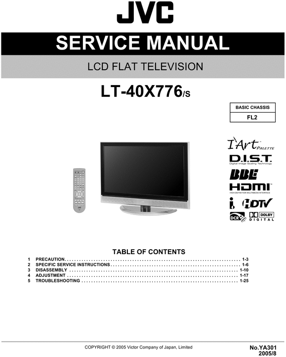 Product picture JVC  LT-40X776  , Service Manual & Schematics
