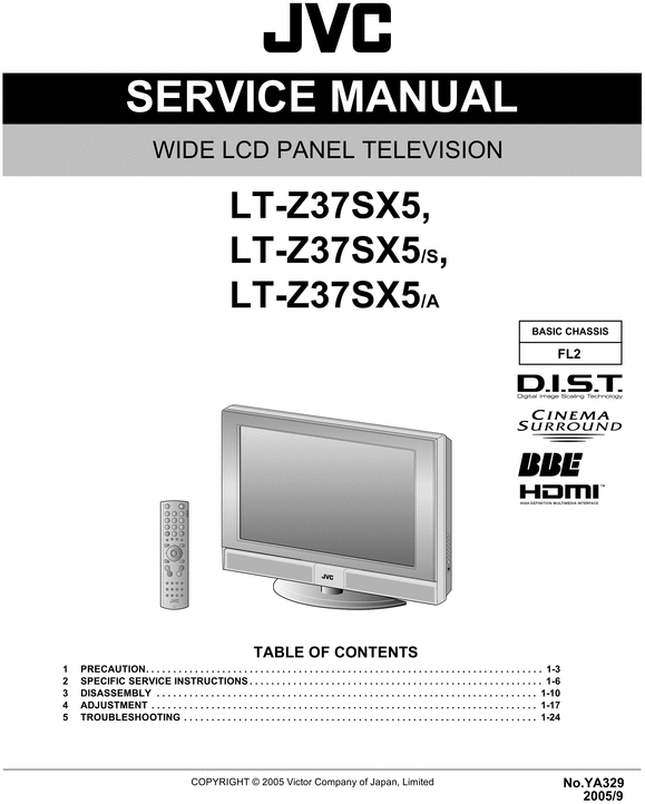 Product picture JVC  LT-Z37-SX5 , Service Manual & Schematics