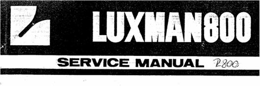 Product picture Luxman   R-800 Receiver , Service-Repair Manual