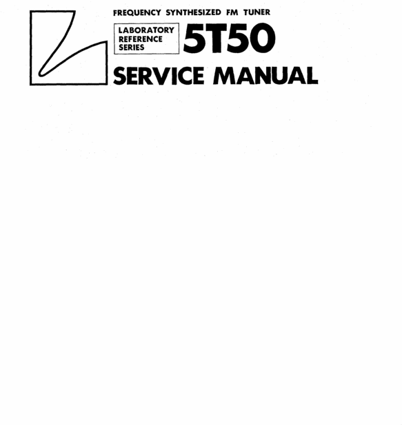 Product picture Luxman   5T50 / 5-T-50 Tuner, Service-Repair Manual