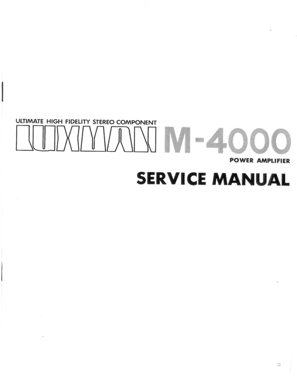 Product picture Luxman  M-4000 Power Amplifier  , Service-Repair Manual