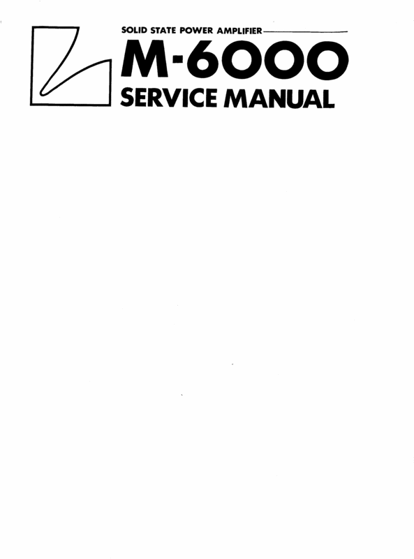 Product picture Luxman   M-6000 Power Amplifier , Service-Repair Manual