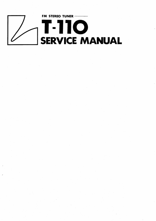 Product picture Luxman   T-110 Tuner , Service-Repair Manual