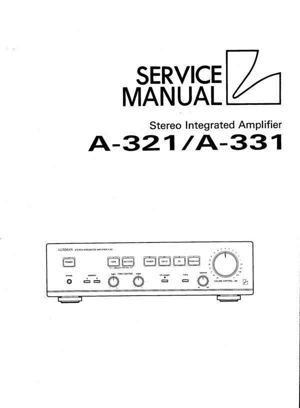 Product picture Luxman A-321 & A-331 amplifiers , Service-Repair Manual
