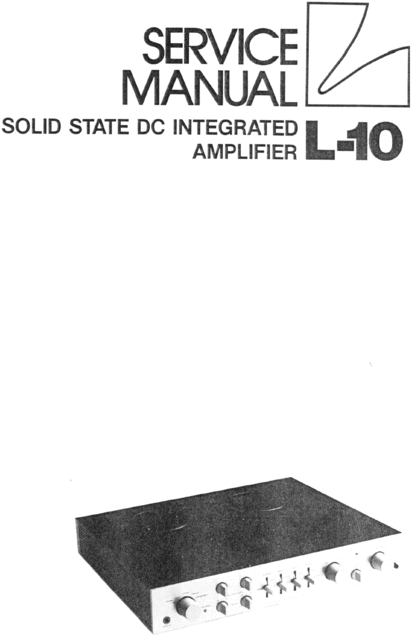 Product picture Luxman  L-10 amplifier , Service-Repair Manual