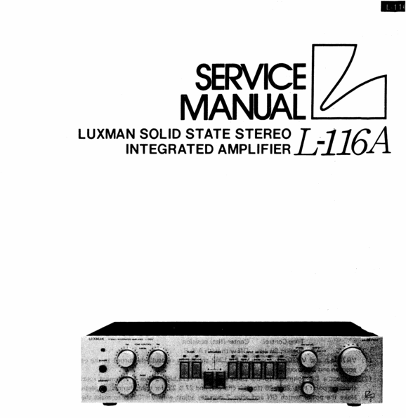 Product picture Luxman  L-116-A amplifier , Service-Repair Manual