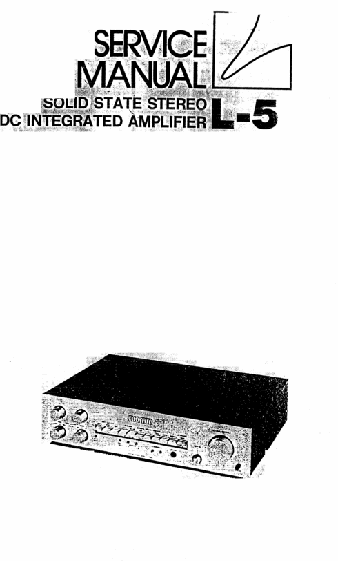 Product picture Luxman  L-5 amplifier , Service-Repair Manual