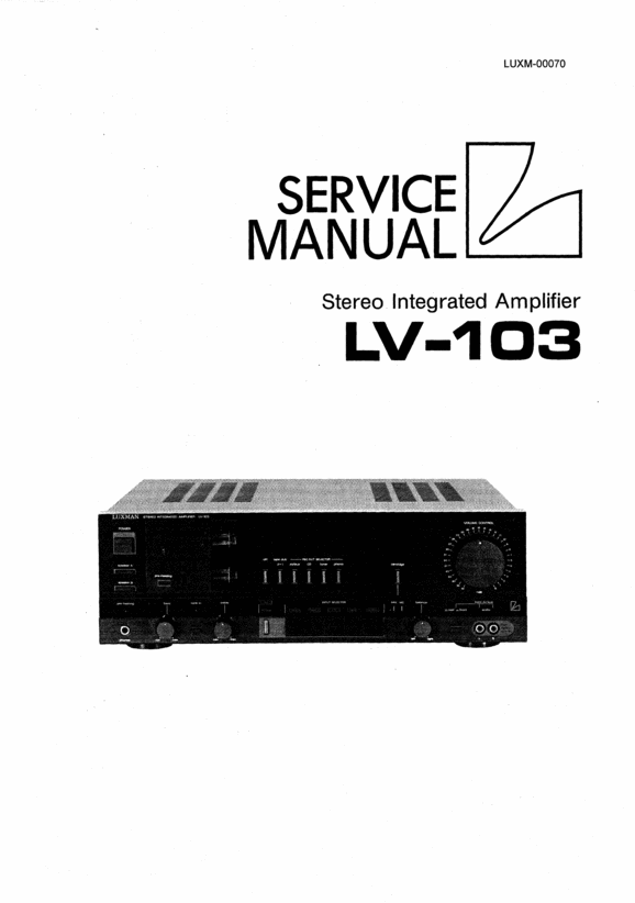 Product picture Luxman  LV-103 amplifier , Service-Repair Manual