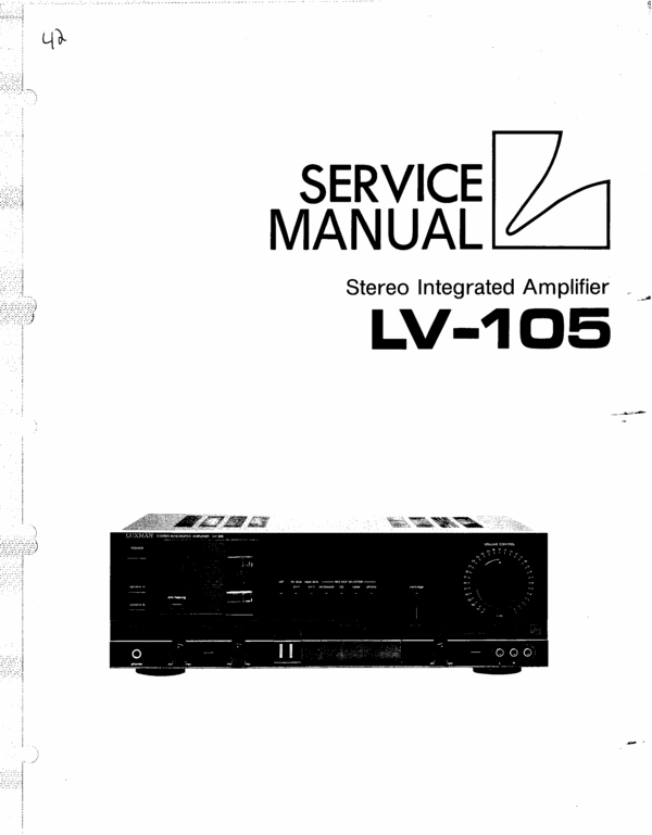 Product picture Luxman  LV-105 amplifier , Service-Repair Manual