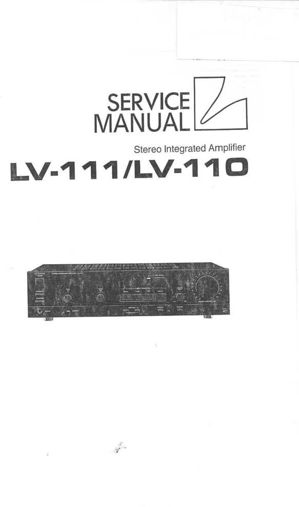 Product picture Luxman   LV-110 , LV-111 amplifier , Service-Repair Manual