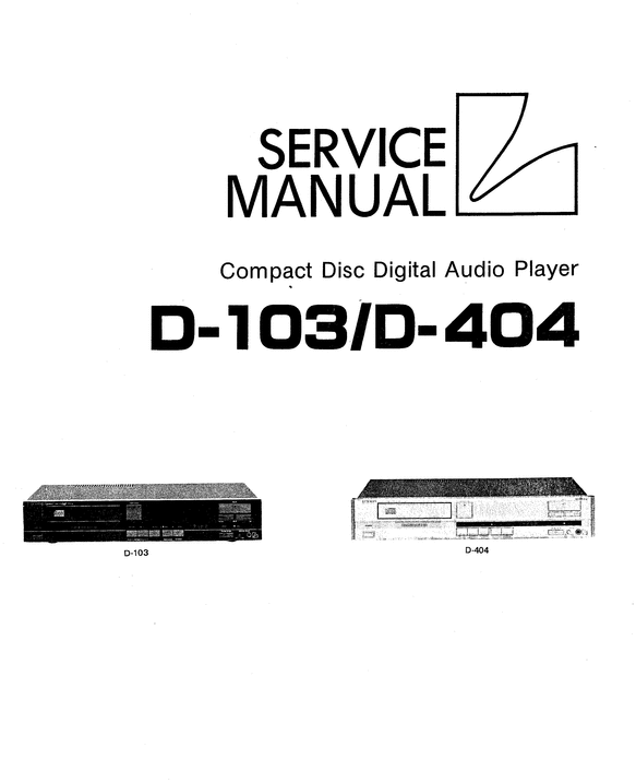 Product picture Luxman D-103 / D-404 CD Player , Original Service Manual