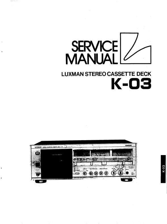 Product picture Luxman K-03 Cassette Deck , Original Service Manual