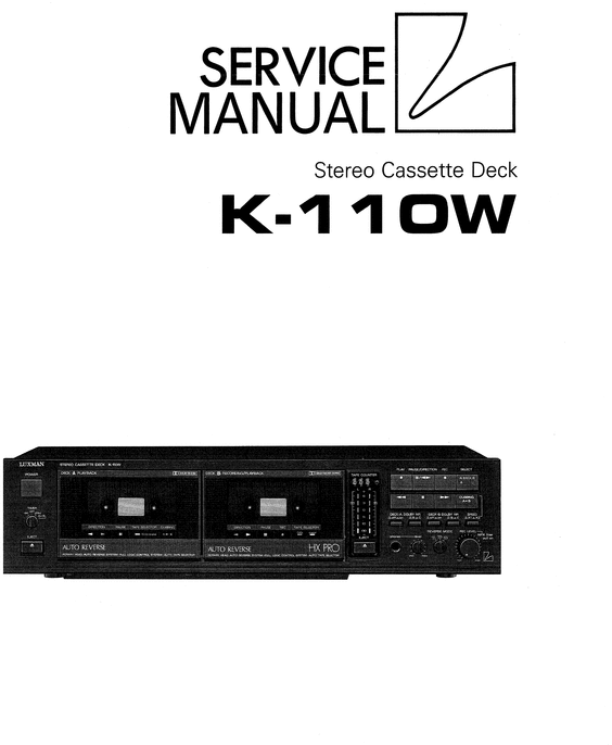 Product picture Luxman K-110-W Cassette Deck , Original Service Manual