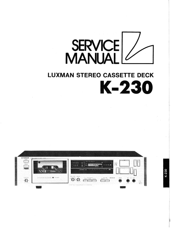 Product picture Luxman K-230 Cassette Deck , Original Service Manual