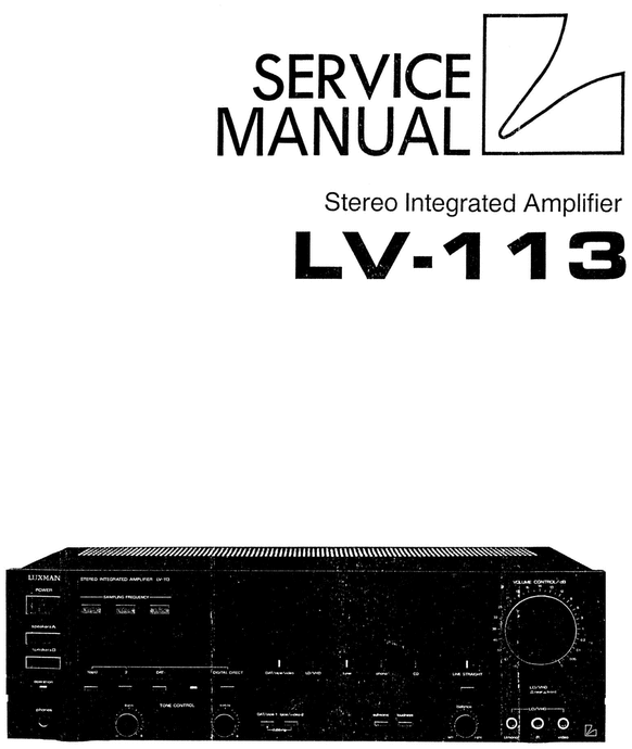 Product picture Luxman LV-113  , Service Manual