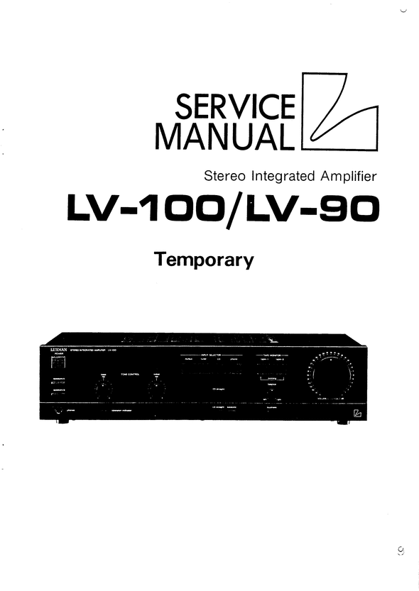 Product picture Luxman LV-90 & LV-100  , Service Manual