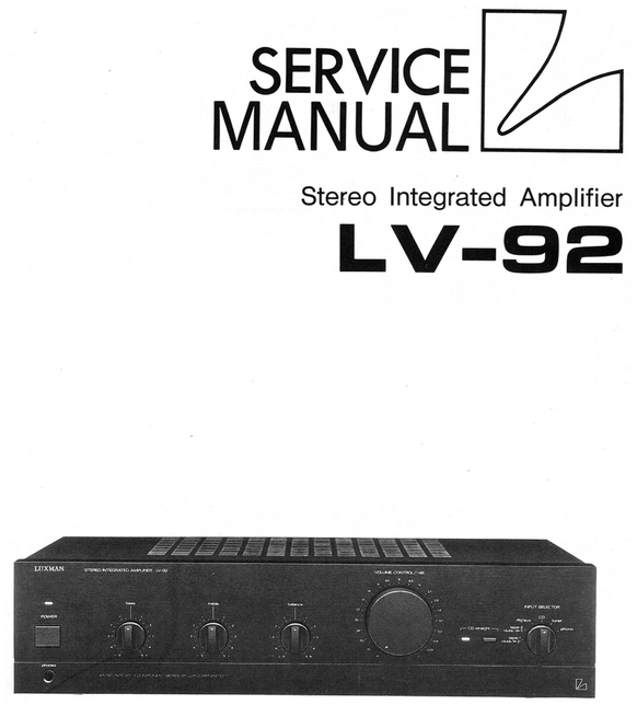 Product picture Luxman LV-92  , Service Manual