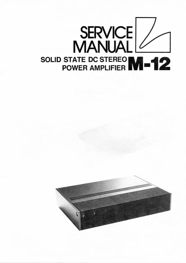 Product picture Luxman M-12  Power Amplifier , Original Service Manual