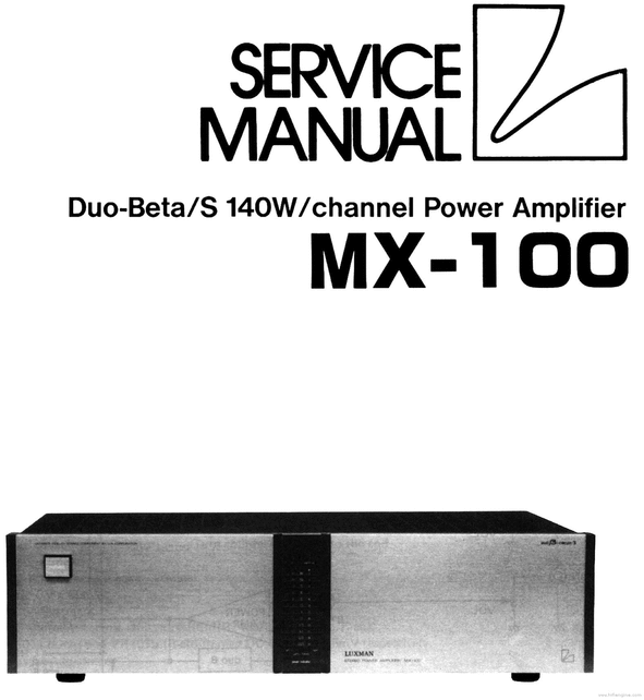 Product picture Luxman MX-100  Power Amplifier , Original Service Manual