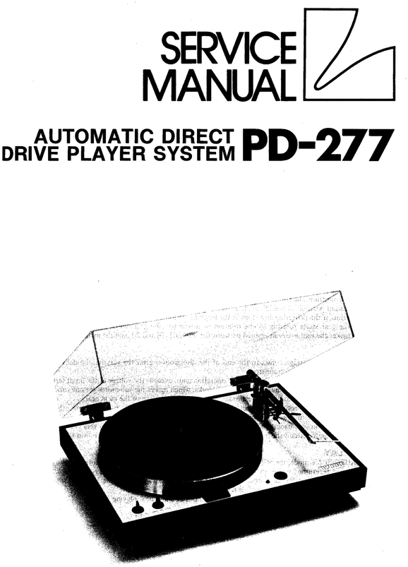 Product picture Luxman PD-277   Turntable , Original Service Manual