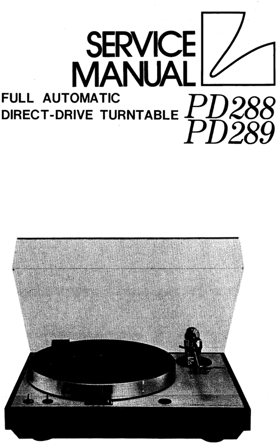 Product picture Luxman PD-288 & PD-289   Turntable , Original Service Manual