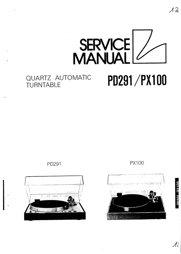 Product picture Luxman PD-291 , PX-100 , Turntable , Original Service Manual
